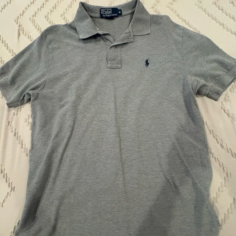 Ralph Lauren Men's Light Gray Polo with Navy Pony